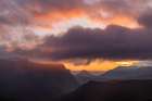 Sunset clouds over the Tatoosh Range in Mount Rainier National Park, Washington State, USA Art Print